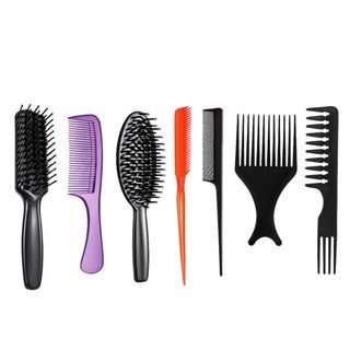 kit todos os pentes/e escovas - cabelos lisos e cacheados - reduz o quebra de fioS (CORES SORTIDAS) em Oferta na Shopee