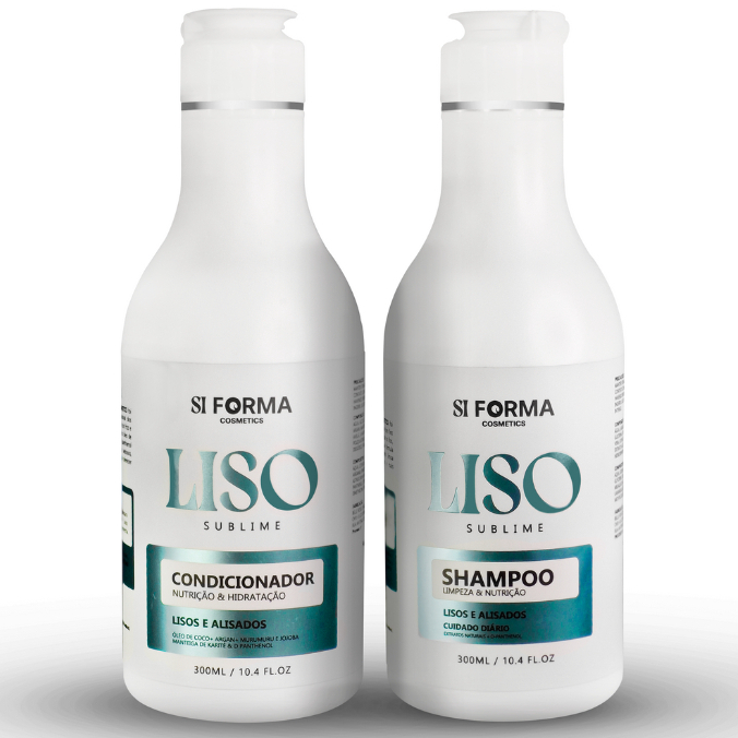 Kit SiForma Liso sem Frizz Shampoo e Condicionar Pós Progressiva Sem Sal Hidratação e Nutrição 300ml