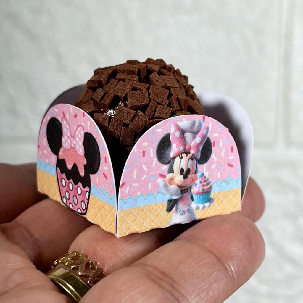 50 Forminhas Temáticas 4 pétalas para Docinhos de Festa  Confeitaria da Minnie em Oferta na Shopee