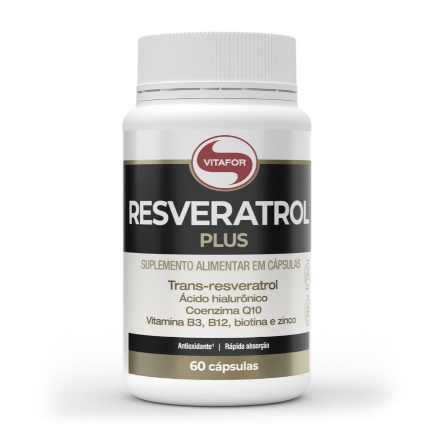 Resveratrol Plus Suplemento Alimentar 60 Cápsulas de 1000mg Vitafor em Oferta na Shopee
