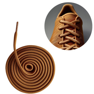 Cadarço Redondo Ocre R3 Par Roliço 130cm para Calçados Roupas Renove Tênis Sapatos Marrom Caramelo