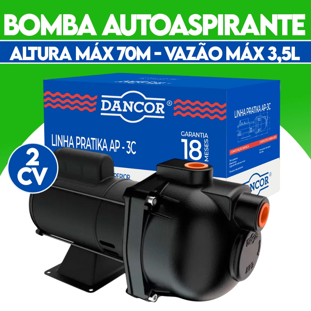 Bomba Auto Aspirante Até 70 METROS Pratika Dancor Ap-3c 2cv