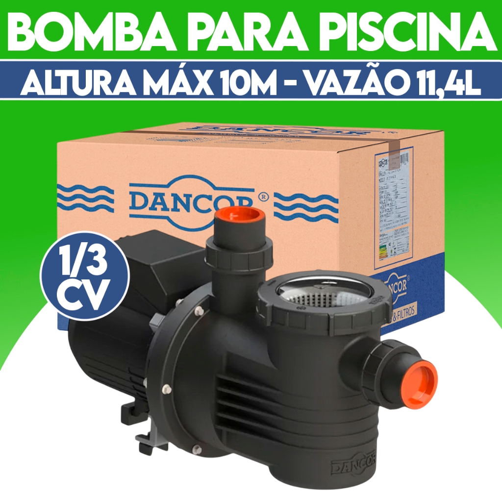 Bomba Para Piscina com Pre Filtro Plastik Pf-17 1/3 Cv Monofásica Piscina 127v Dancor