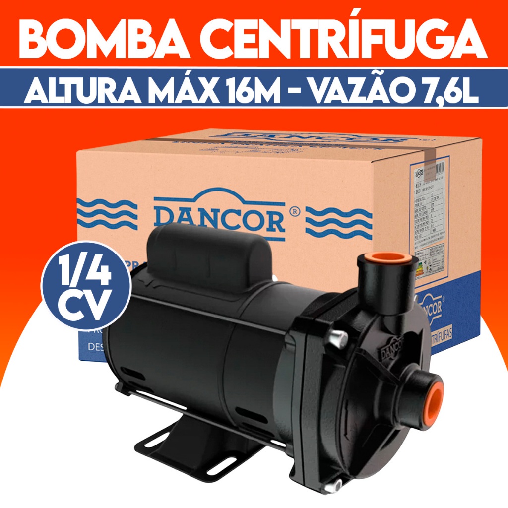 Bomba Centrífuga Elevação 16 Metros Dancor Bivolt Cp-4c Monofásica 1/4cv