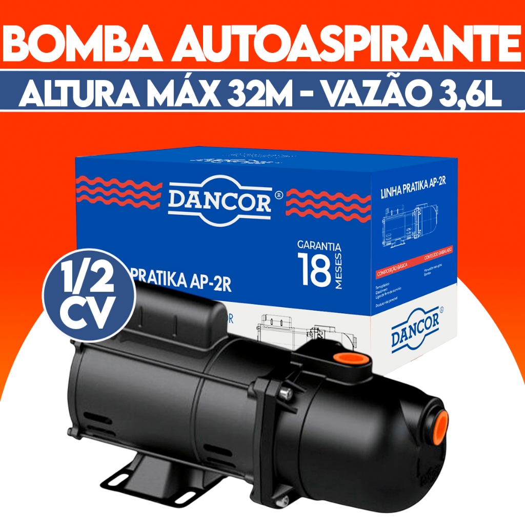 Bomba Auto Aspirante Elevação 34 Metros Pratika Dancor Ap-2r 1,2 Cavalos Bivolt