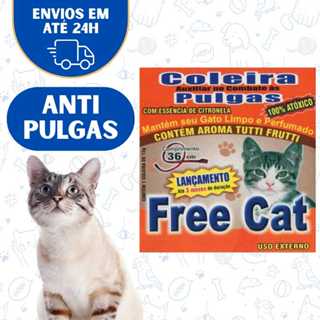 Coleira Pet Anti Pulga Gato Cachorro Filhote Free Cat Duração 3 Meses em Oferta na Shopee
