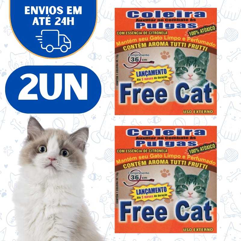 2Un Coleira Free Antipulgas Pet Gatos - Dog, Cat e Filhotes em Oferta na Shopee