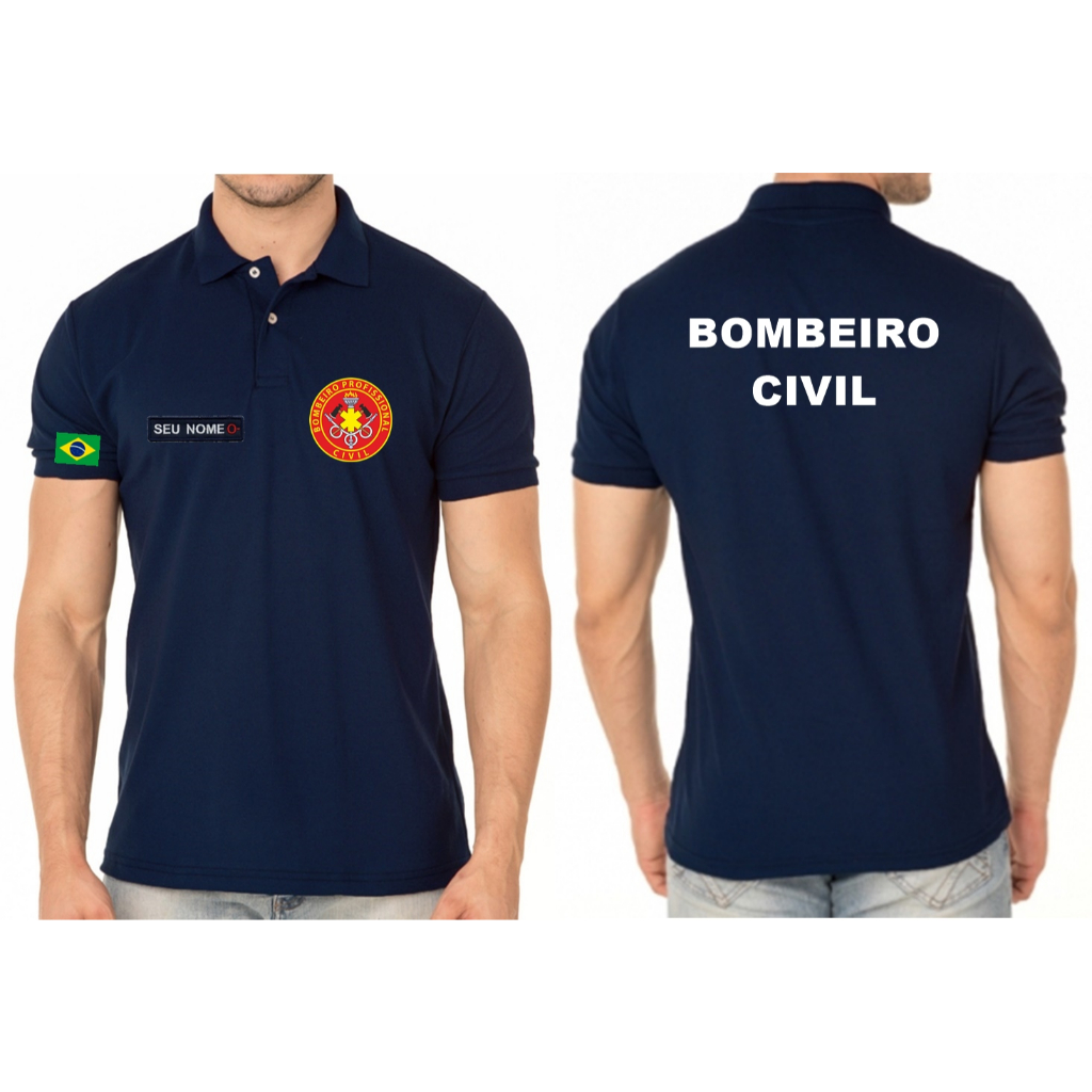 CAMISA POLO MASCULINO BOMBEIRO CIVIL BORDADO EJ