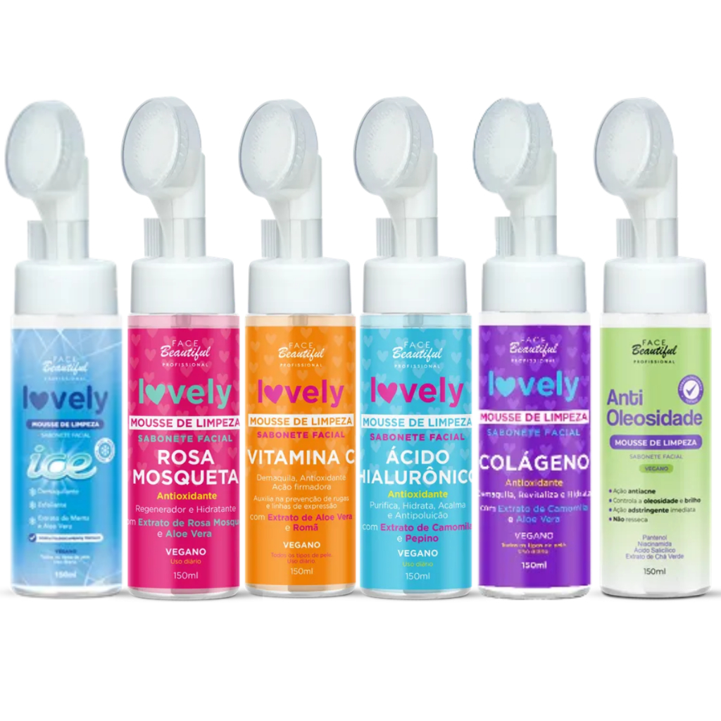 Sabonete Facial Mousse Espuma De Limpeza Lovely Vegano 150ml Face Beautiful