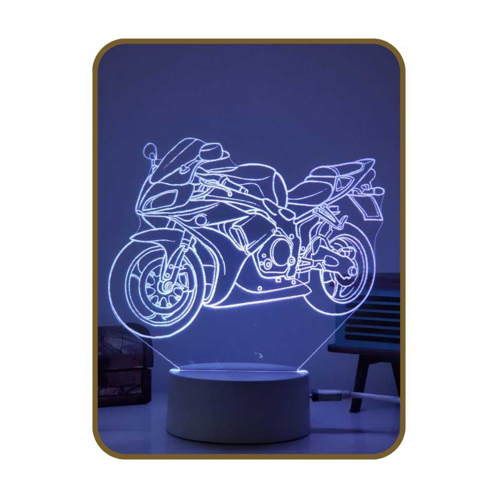 Luminária Led 3d, Moto Esportiva, Hornet Xj Amantes de Moto