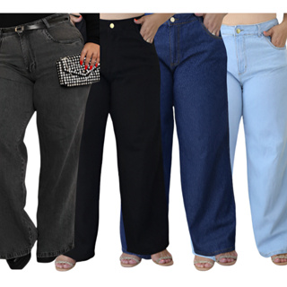 calça wide leg! PLUS SIZE PANTALONA 46 ao 56 em Oferta na Shopee
