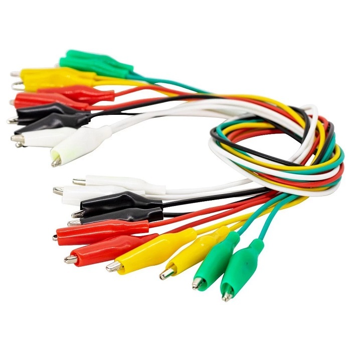 Kit Garra Jacaré jacare 30cm com 10pçs 5 pares  Coloridos para Eletrônica