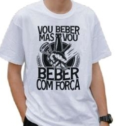 Camiseta Masculina Estampa Vou Beber Mas Vou Beber Com Força Camisa 100% Poliéster