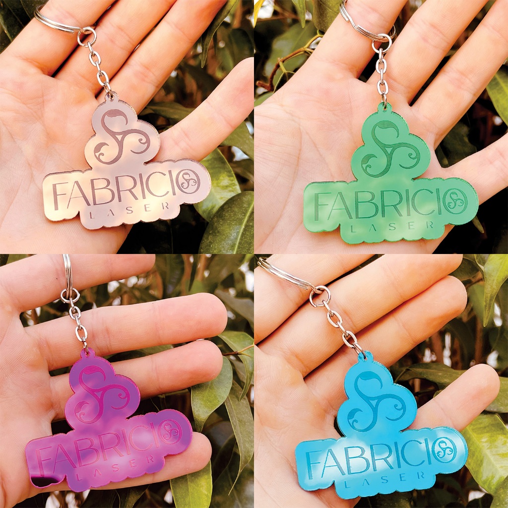 Kits de Chaveiros Personalizados Acrílico Espelhado Sua Logomarca Lembrancinhas Brindes