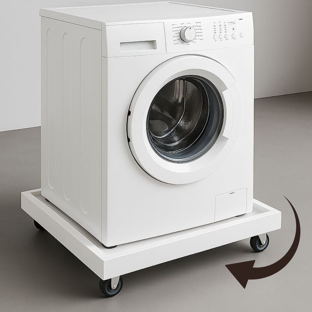 Base em MDF com Rodízios Reforçados  Para Máquina de Lavar e Geladeira-Suporte para Eletrodomésticos