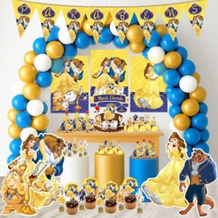 Kit Festa Aniversário Personalizado A Bela e a Fera 78 itens - Decoração Mesversario Lembrancinhas