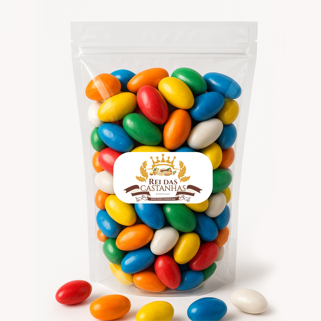 AMÊNDOAS CONFEITADAS COLORIDAS - Indústria Rei das Castanhas