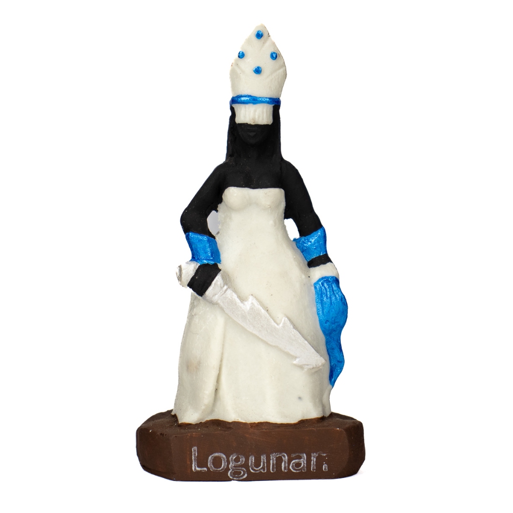 Escultura Orixá Oyá Tempo Logunan em Resina 10 cm
