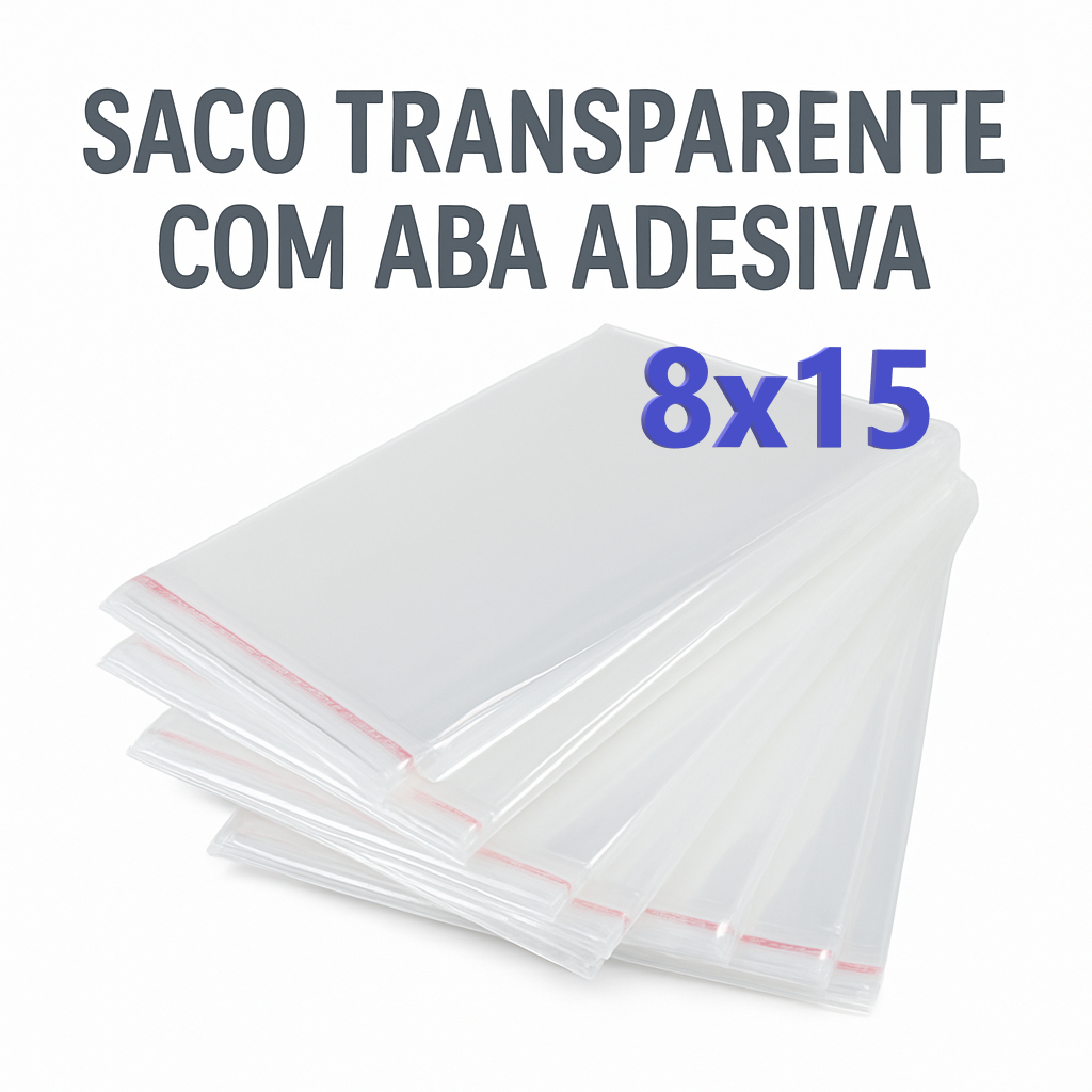 Saco Plástico 8x15 Transparente Adesivado 100un em Oferta na Shopee