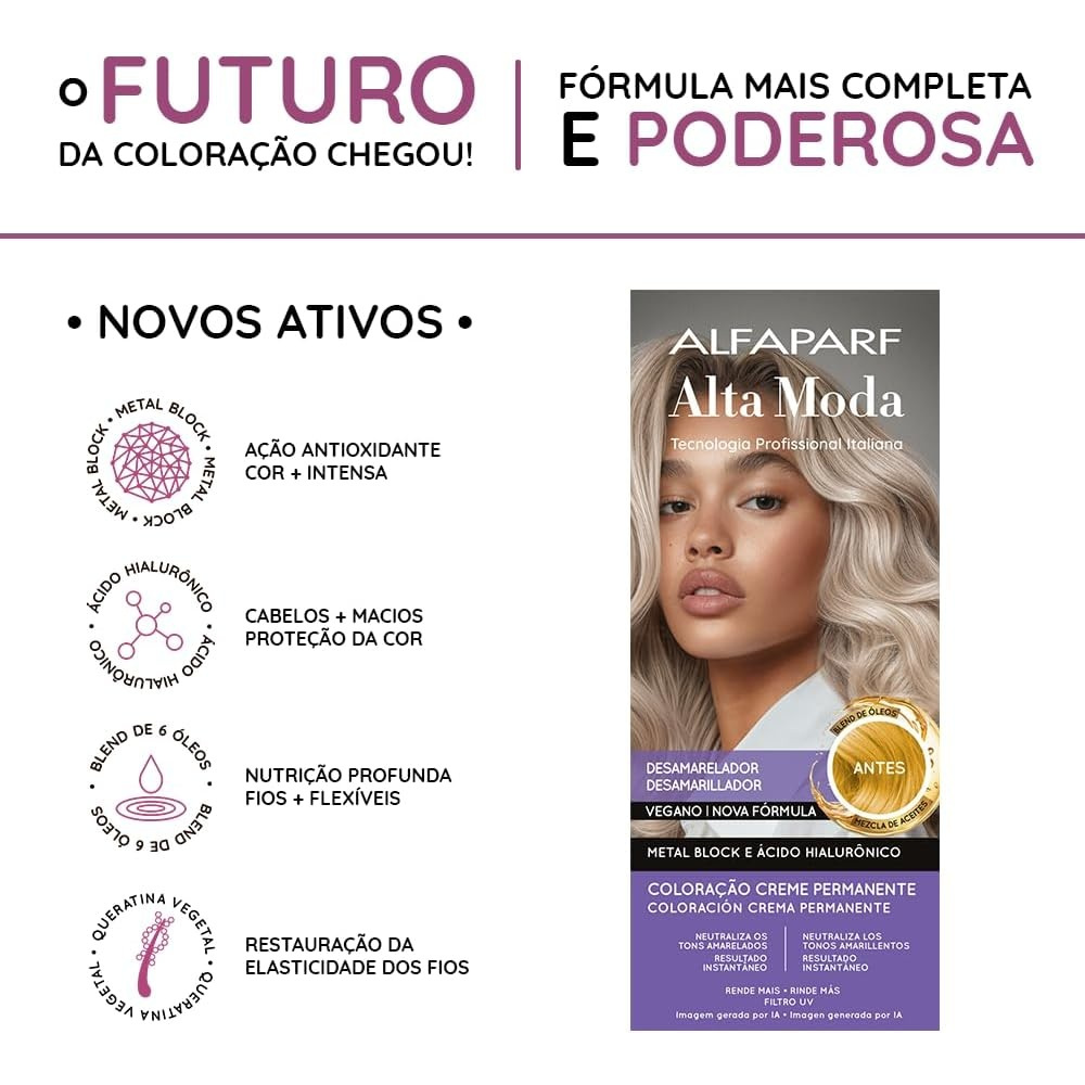 Kit De Tintura Desamarelador Alfaparf Altamoda