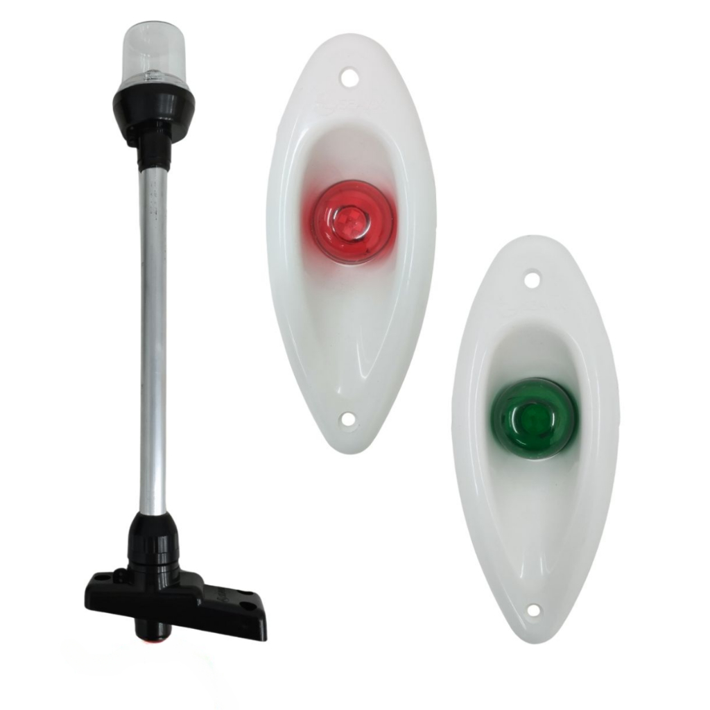 Kit Luz De Navegação Led Olho De Tubarão Branco Com Mastro Alcançado Alumínio Uso Náutico Barcos Lanchas Iates Veleiros em Oferta na Shopee