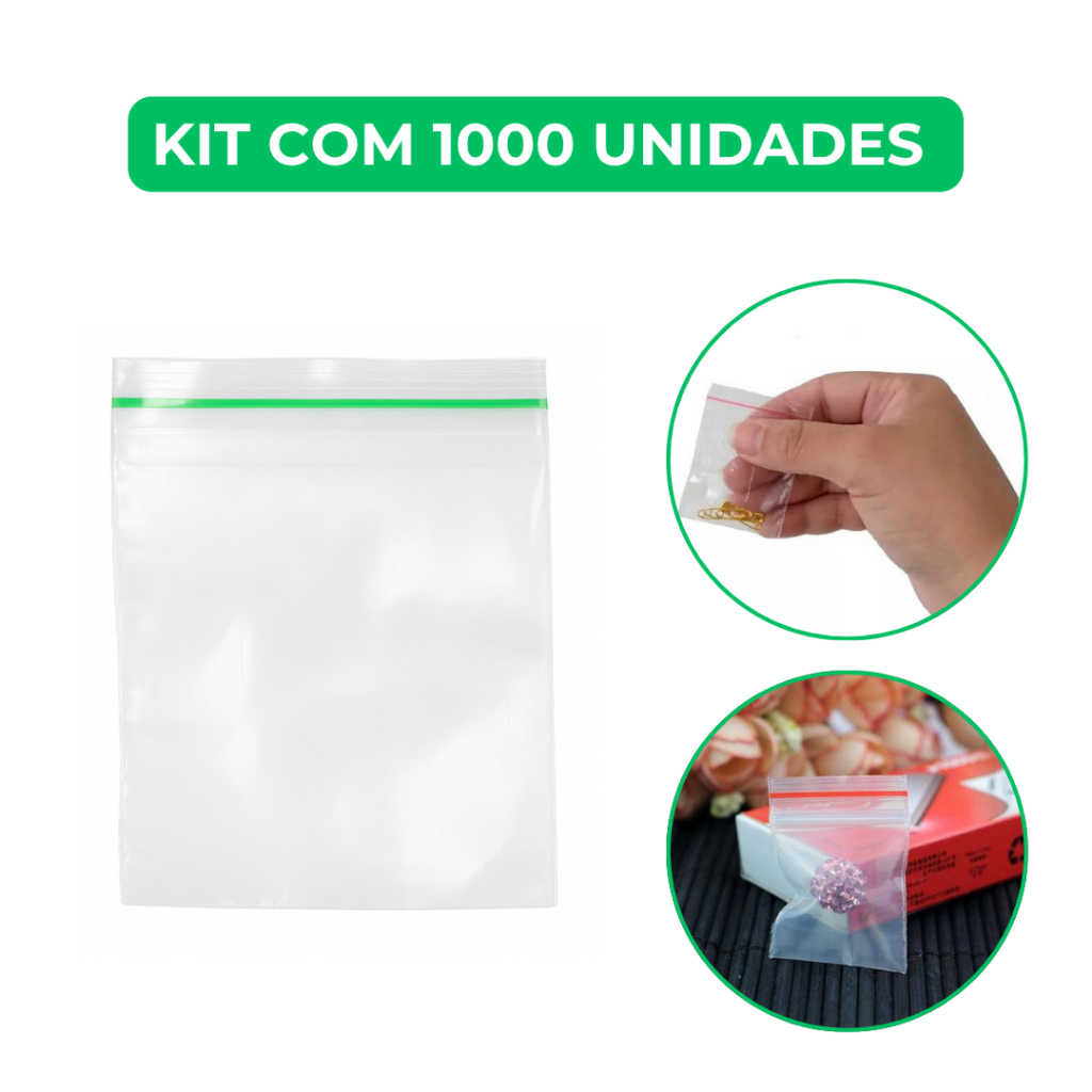 Saco Zip 4x4cm Embalagem 1000 Unidades N0 Freezer Geladeira Hermético Abre E Fecha Saquinho Plástico em Oferta na Shopee