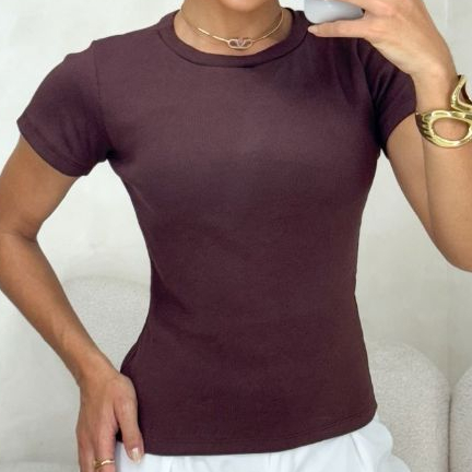 blusa feminina estilosa blusa blusinha feminina canelado gola basica baby look feminina blusa branca em Oferta na Shopee