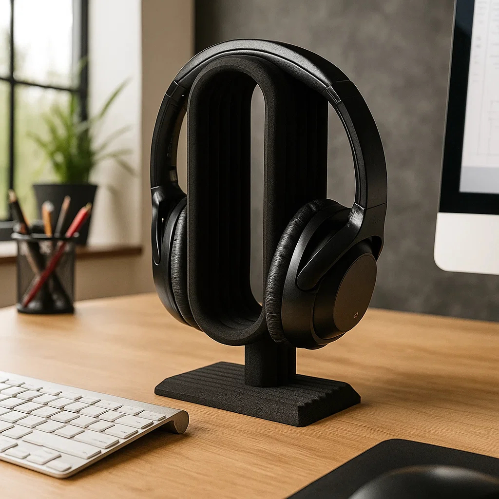 Suporte Fone Ouvido Headphones Over Ear Base Organizador Mesa Gamer Escritório Prático Moderno Decoração Funcional Apoio