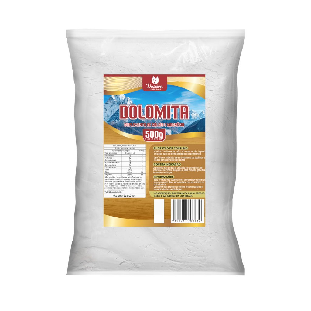 Dolomita suplemento de cálcio e magnésio 500g