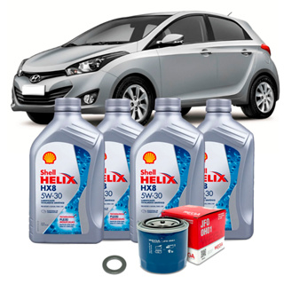 Kit Revisão Troca de Óleo Shell 5w30 Hyundai HB20 1.6 128cv 2012 2013 2014 2015 2016 2017 2018 2019 em Oferta na Shopee