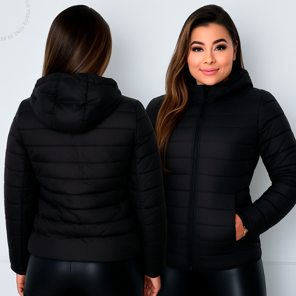 Jaqueta Puffer Feminina Motociclista Impermeável Blusa Frio Bobojaco Inverno Capuz em Oferta na Shopee