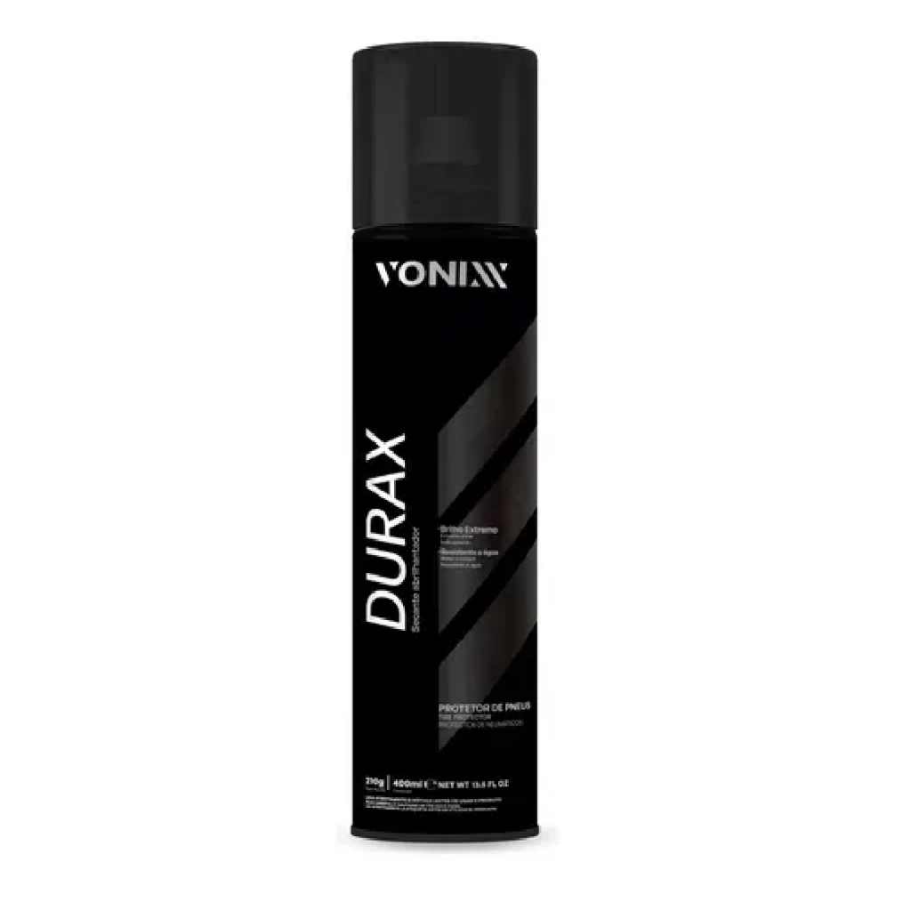 Durax Vonixx Pretinho Limpa Pneu Abrilhantador Aerossol Revitalizador 400ml