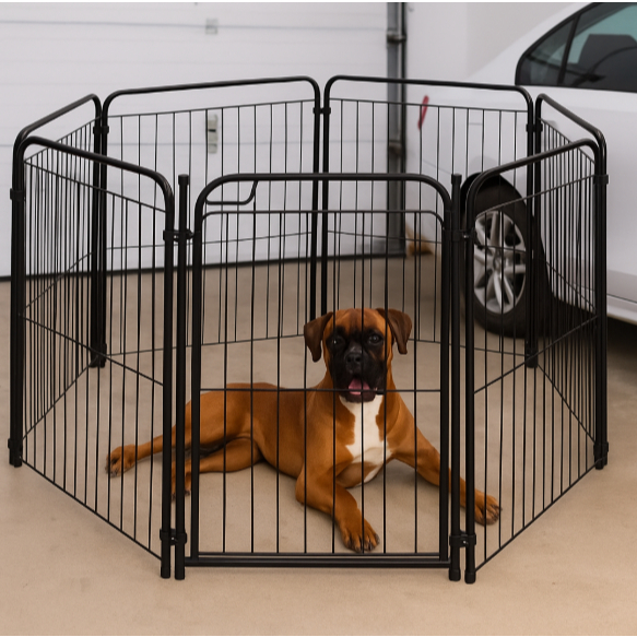 Cercado Pet 6 Módulos + Portão 83cm Utilyse Branco ou Preto Chiqueirinho Cães Gatos