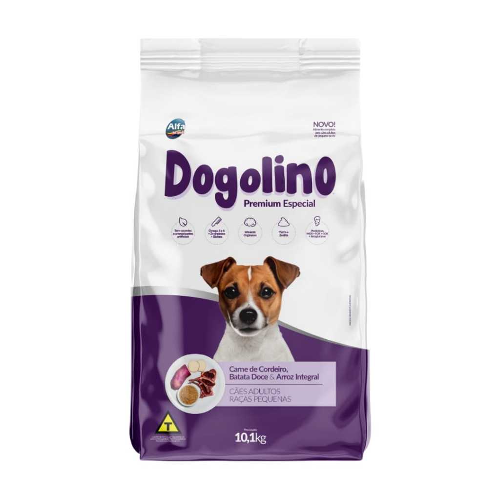 Ração Dogolino Premium Especial Raças Pequenas Cordeiro 23% de Proteína Para Cães Adultos 10kg em Oferta na Shopee