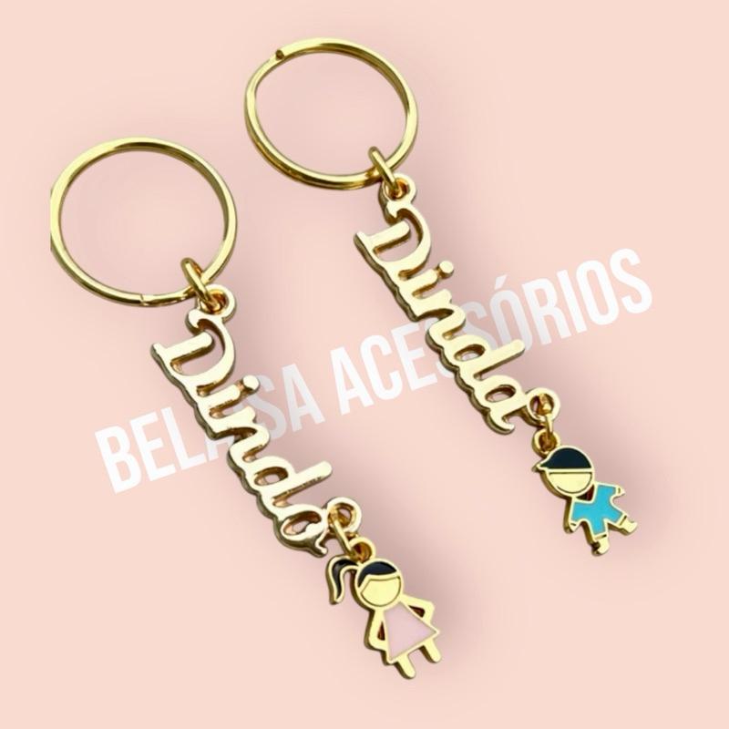 Presente batizado dindo, dinda e consagração chaveiro personalizado