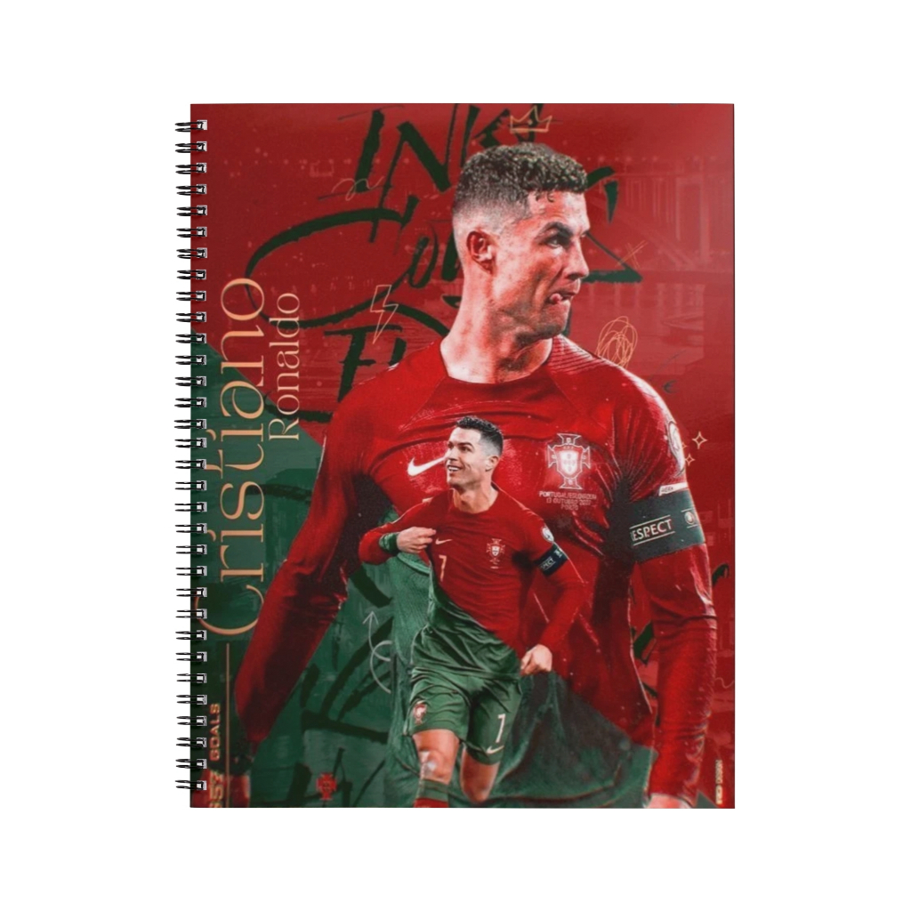 Caderno Capa Dura  Cristiano Ronaldo MVP – Foco, Força e Gol