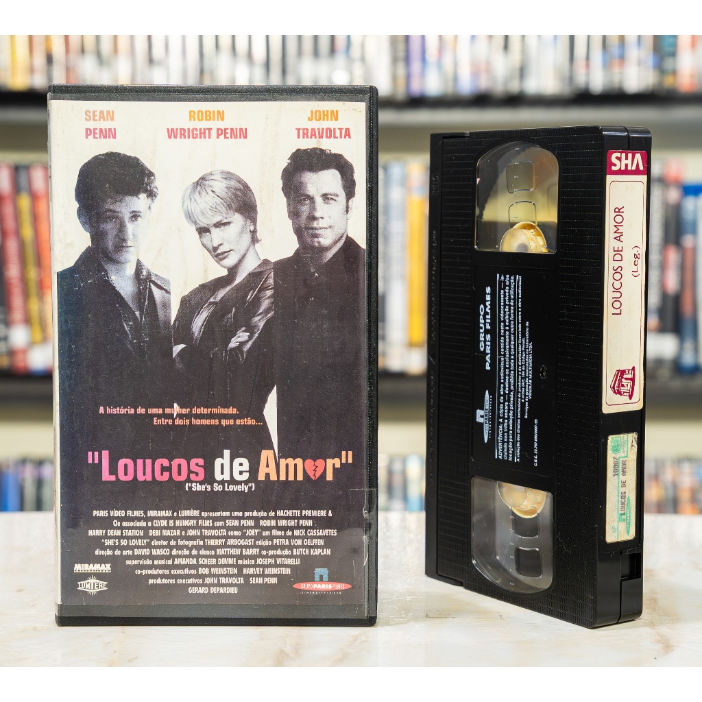 VHS Loucos De Amor - LEGENDADO - John Travolta Sean Penn Robin Wright Penn - Original - Fita Filme - Paris Filmes