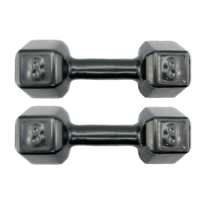 Par Halter Emborrachado 8 Kg Sextavado Peso Academia Musculação Exercício Físico Treino Pesinho