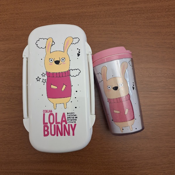 Kit Marmita lancheira copo térmico - acompanha  Garfo Colher faca e copo term Marmita Lanche Escolar