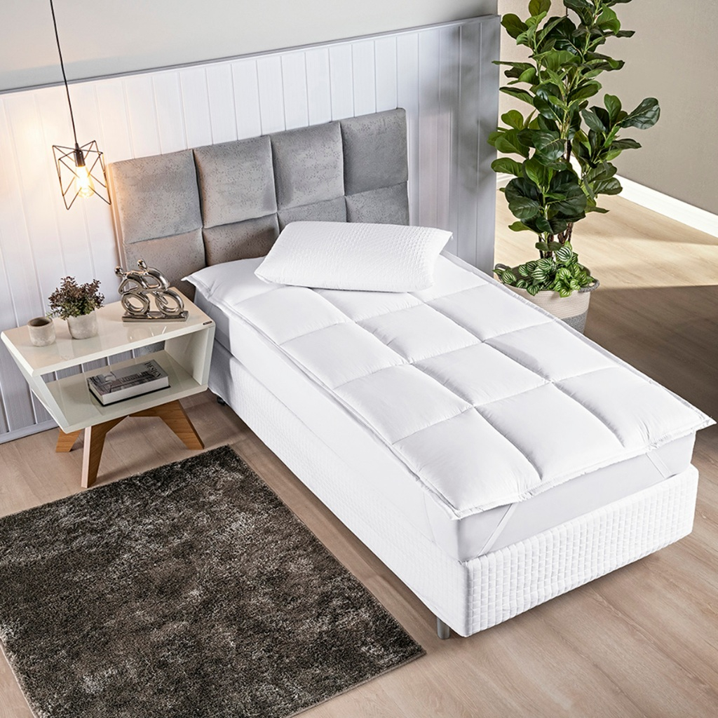 Pillow Top Protetor de Colchão 400 Fios Macio Super King Queen Casal Solteiro em Oferta na Shopee