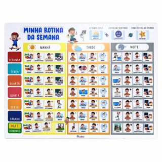 Quadro Educativo De Rotinas Semanal Da Criança 90 Tags Imã - Fixação na geladeira em Oferta na Shopee