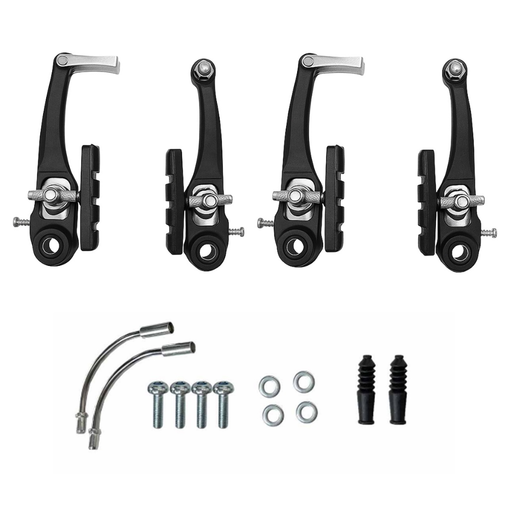 Kit Freio V-brake Nylon  Bike Mtb Preto  Pastilha de freio COMPLETO em Oferta na Shopee