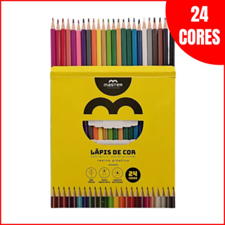 Lápis De Cor 24 Cores Resina Macia E Atóxica Sextavado Master em Oferta na Shopee