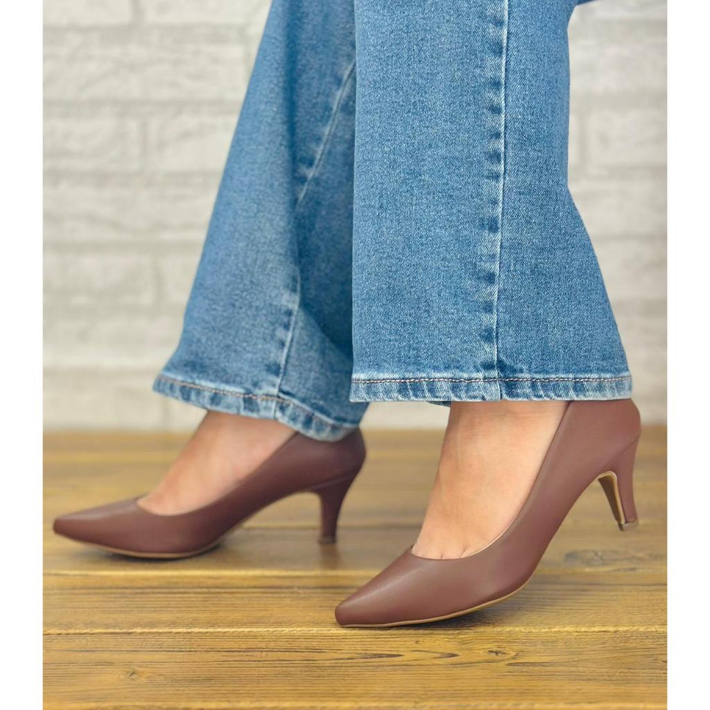 Scarpin Salto Baixo em Napa Elegante Confortável - Do 33 ao 45 / Numeração Especial em Oferta na Shopee