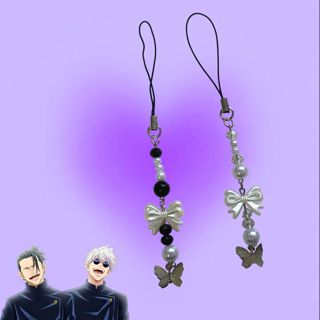 Chaveiro de Laço e Borboleta - Chaveiro para celulares Casal Couple Anime Preto e Branco com laços em Oferta na Shopee