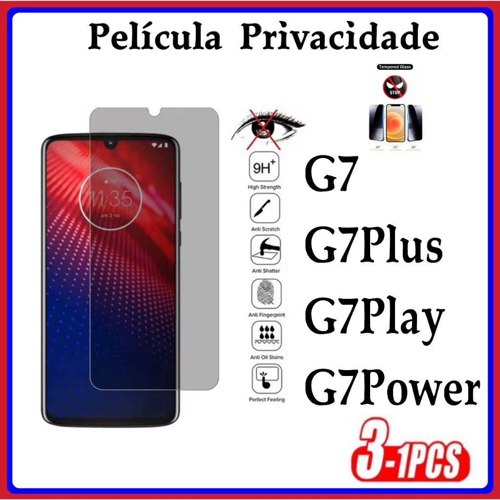 Película Privacidade 3D Anti Spy PARA MOTO G7/G7 PLUS/G7 LAY/G7 POWER em Oferta na Shopee