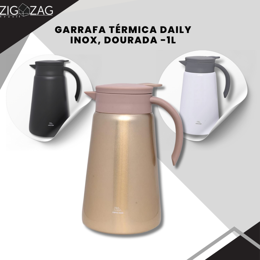 Garrafa Térmica Daily Parede Dupla de Inox- 1L | Mantenha Suas Bebidas Quentes ou Frias por Mais Tempo em Oferta na Shopee