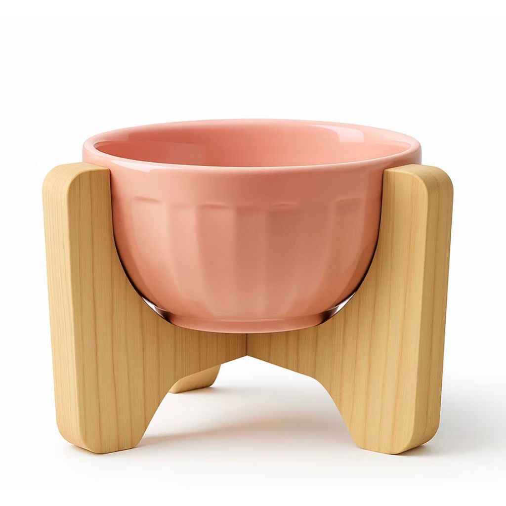 Comedouro Luxo Elevado em PORCELANA COM DUAS ALTURAS 620ml