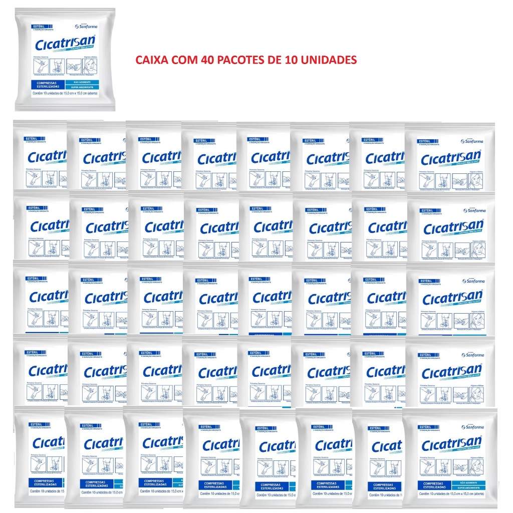 Compressa Gaze Esteril Não Aderente Cicatrisan (40 Pct C/10)