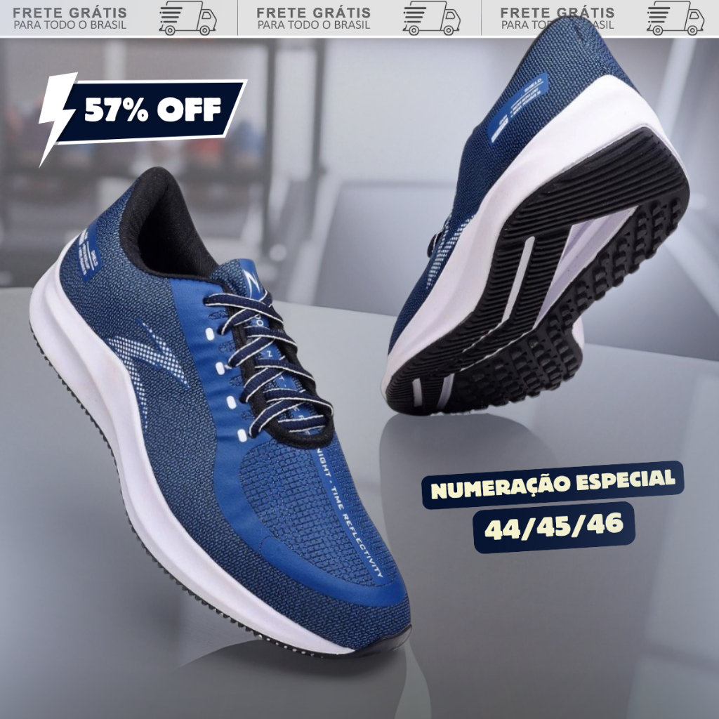 Tênis Casual Masculino Tamanho Especial 44/45/46 - Promoção com Envio Imediato
